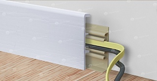 floor skirting board Rico Concept 80 White embossed skirting board height 80 mm depth mm